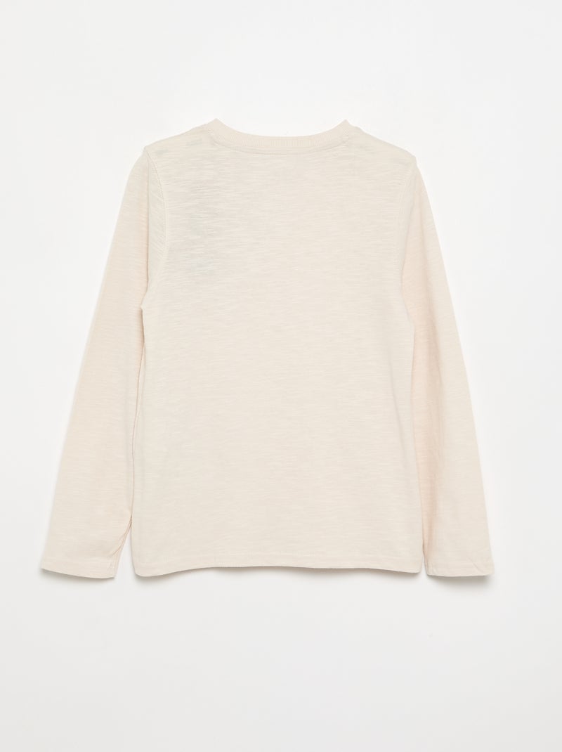 Basic T-shirt met Tunische kraag Wit - Kiabi