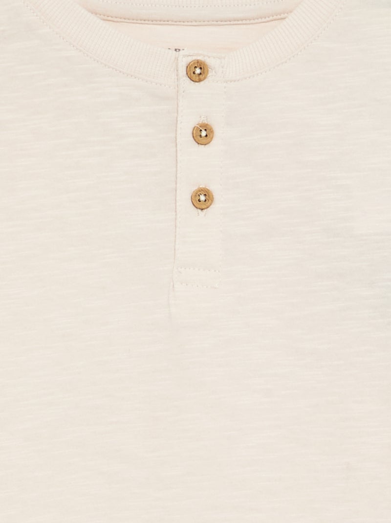 Basic T-shirt met Tunische kraag Wit - Kiabi