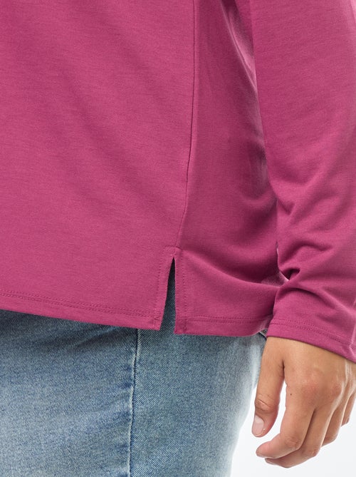 Basic T-shirt met V-hals en 3/4-mouw - Kiabi