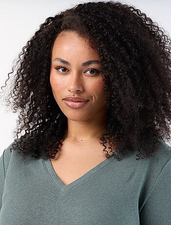Basic T-shirt met V-hals en korte mouwen
