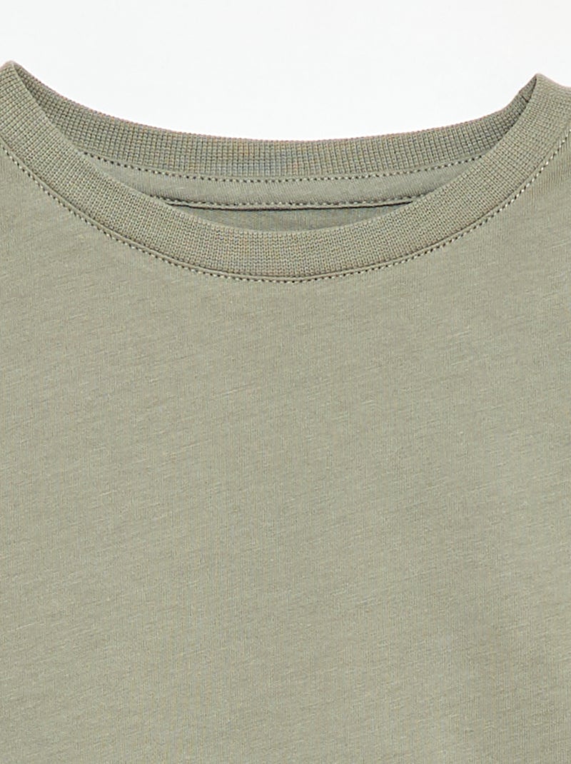 Basic T-shirt van effen jersey Groen - Kiabi