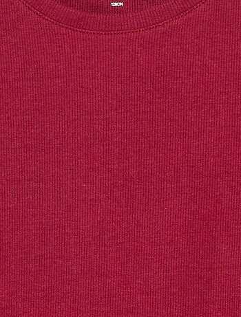Basic T-shirt van ribstof