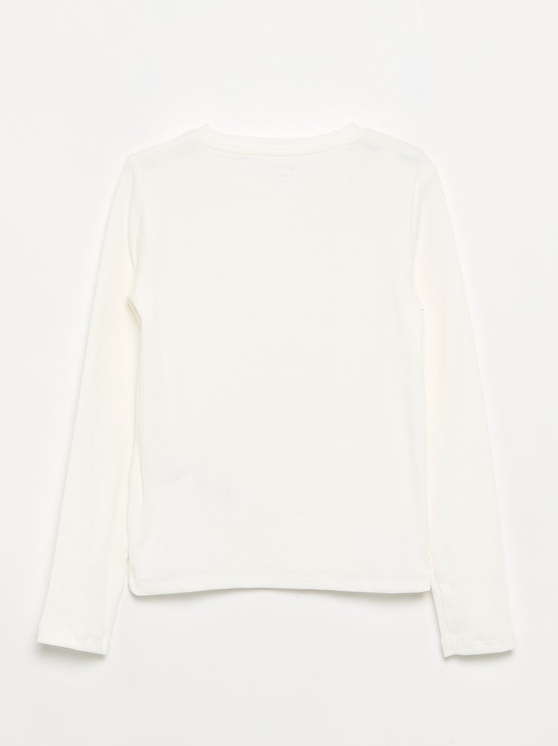 Basic T-shirt van ribstof Wit - Kiabi