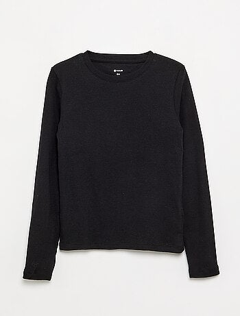 Basic T-shirt van ribstof