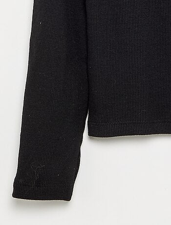 Basic T-shirt van ribstof