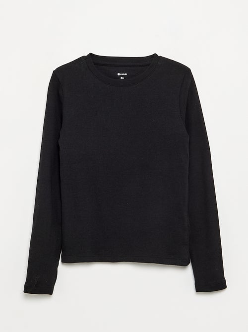 Basic T-shirt van ribstof - Kiabi Basic T-shirt van ribstof - Kiabi