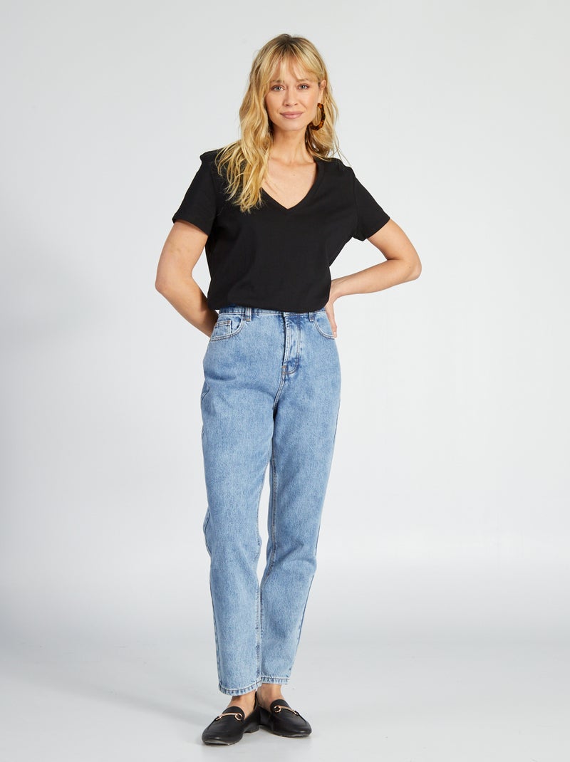 Basic T-shirt zwart - Kiabi