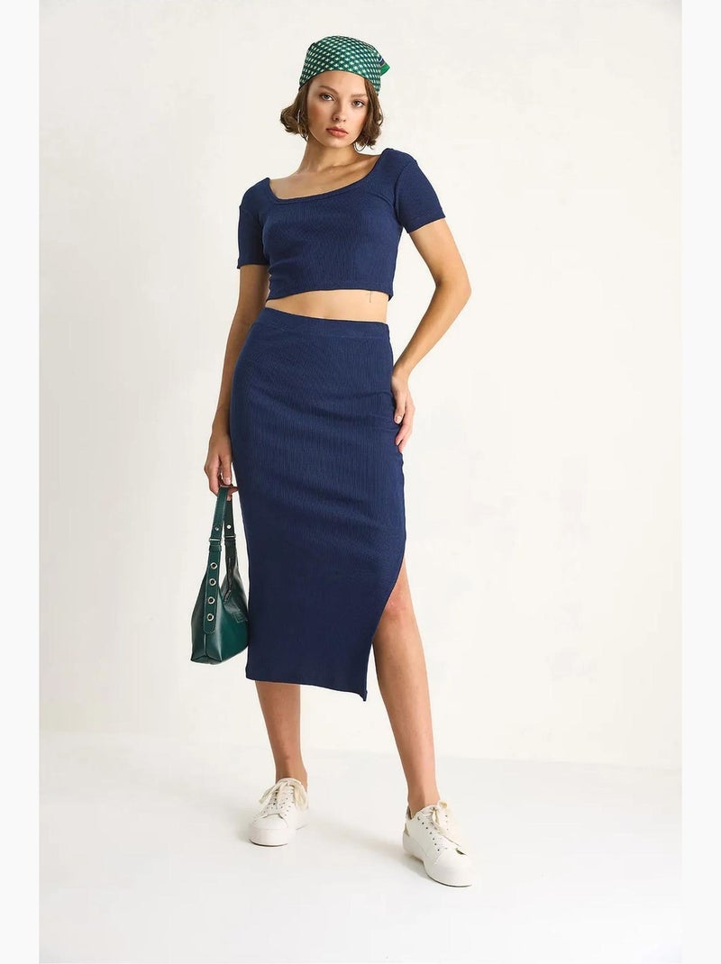 Basic top-rok set lucci Marineblauw - Kiabi