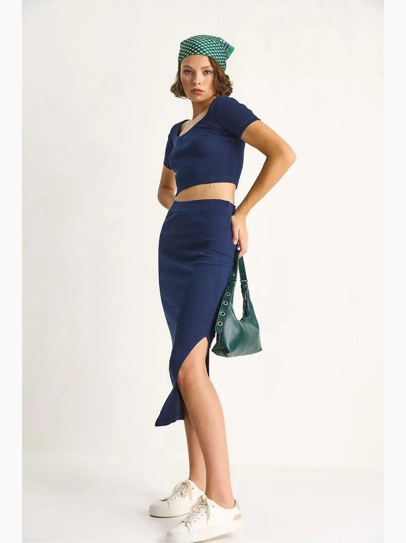 Basic top-rok set lucci Marineblauw - Kiabi