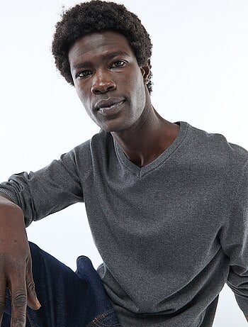 Basic trui van effen tricot