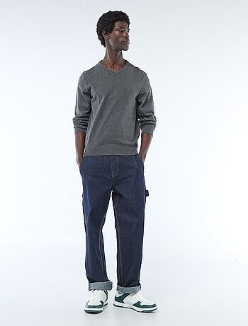 Basic trui van effen tricot