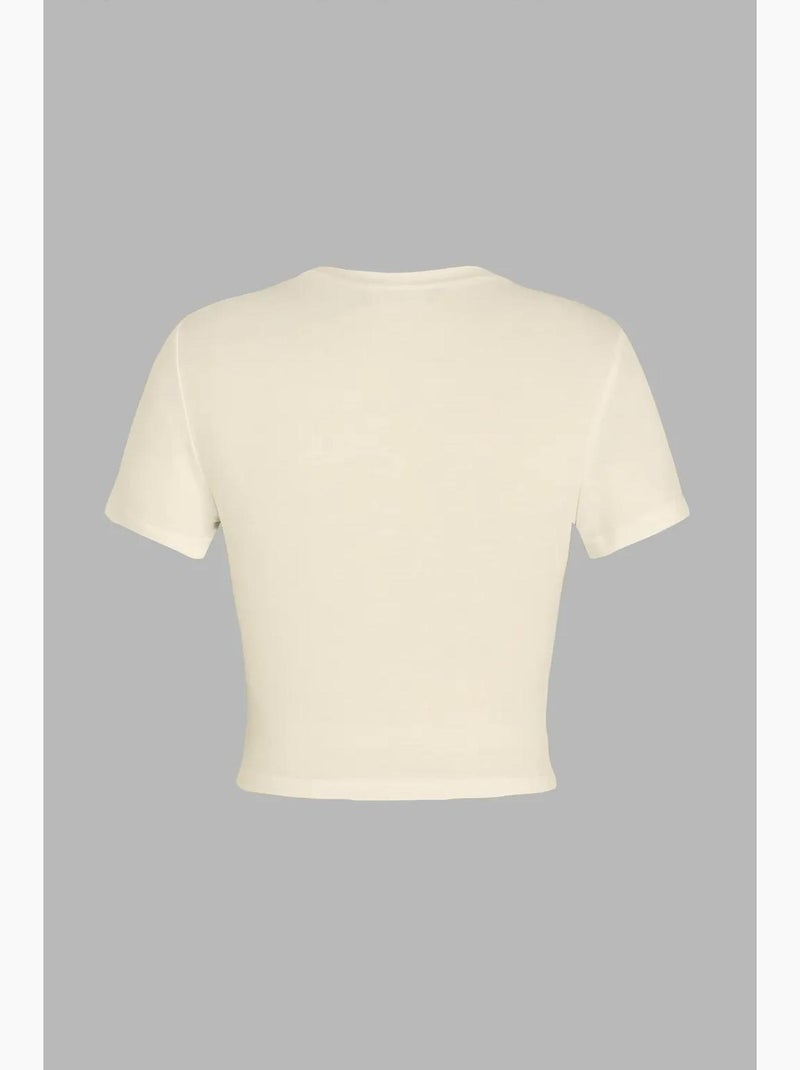 Basis t-shirt hiccup Natuurlijk beige - Kiabi