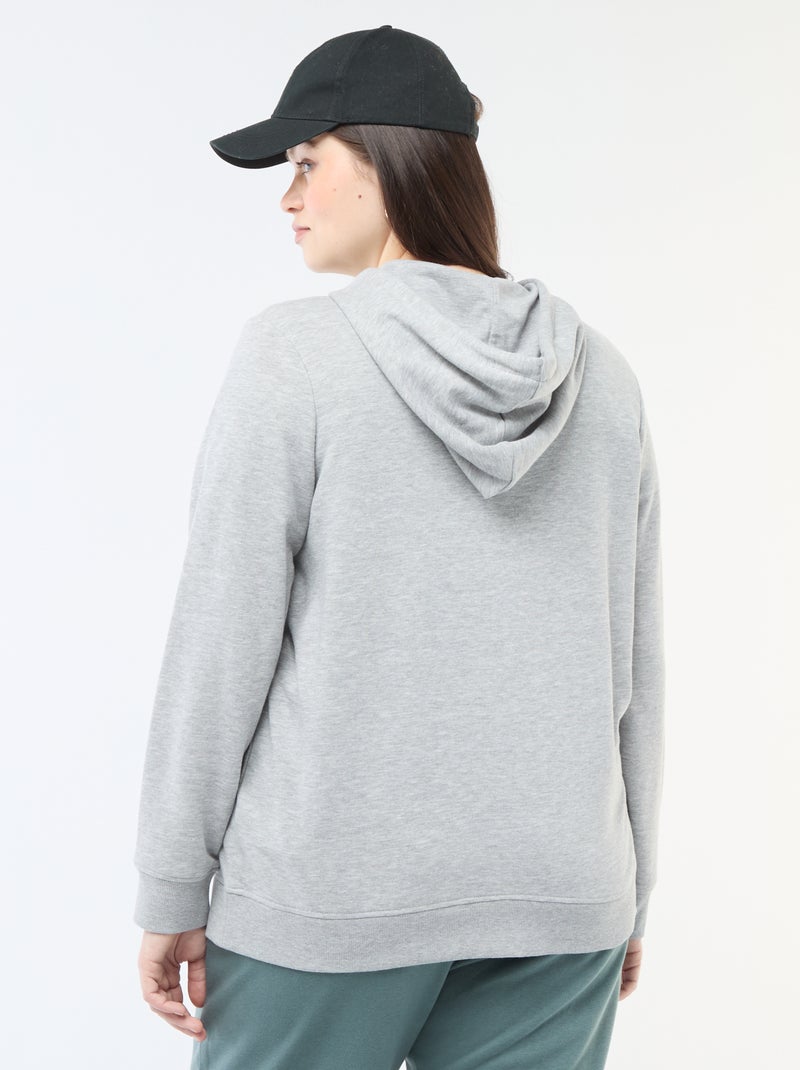 Basissweater van molton Grijs - Kiabi