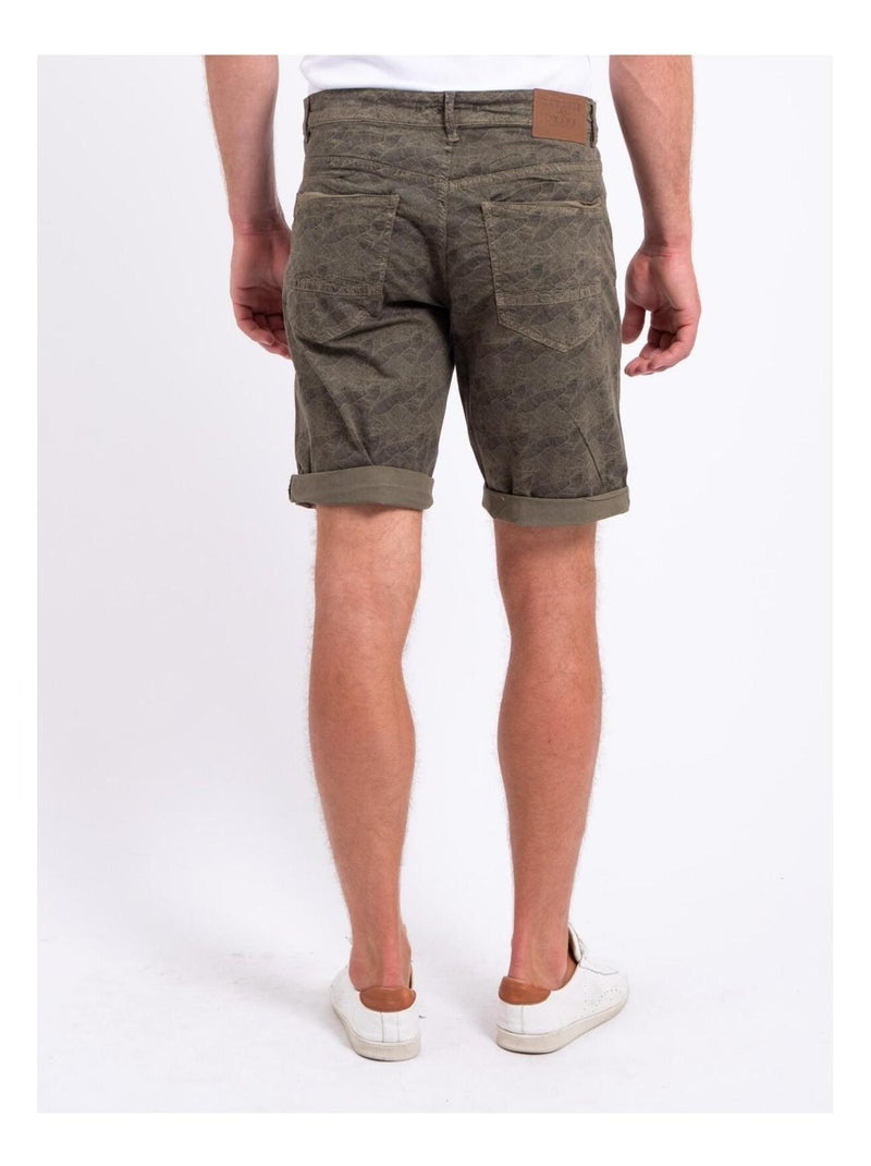 BASKEL Bermuda shorts met patroon Kaki - Kiabi