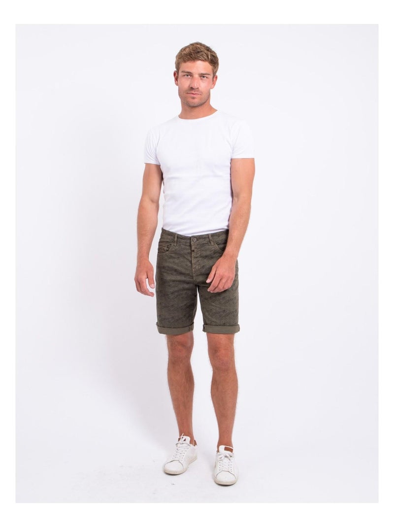 BASKEL Bermuda shorts met patroon Kaki - Kiabi