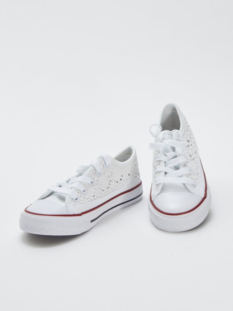 Basket en toile unie Blanc - Kiabi