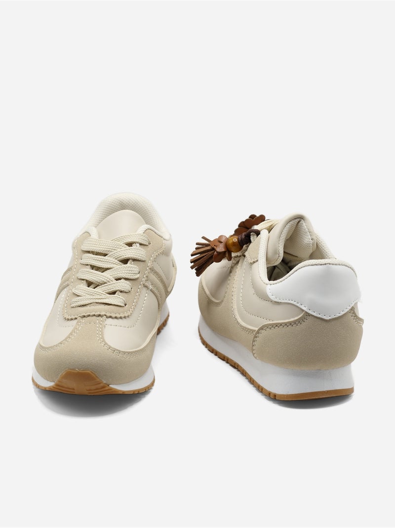Baskets a lacets Beige - Kiabi