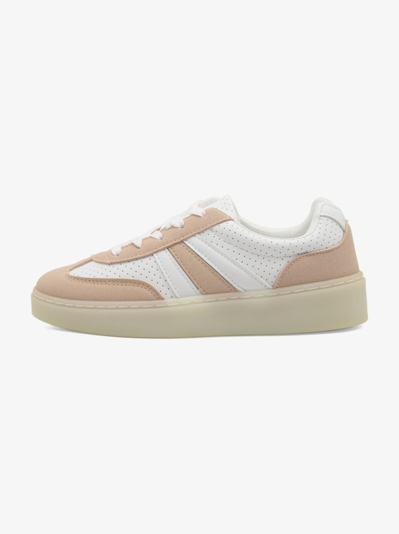 Baskets a lacets Blanc Rose - Kiabi
