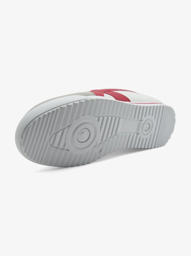 Baskets a lacets Blanc Rouge - Kiabi
