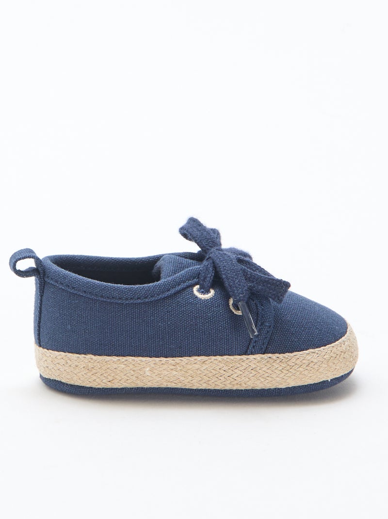 Baskets à lacets en tissu Bleu - Kiabi