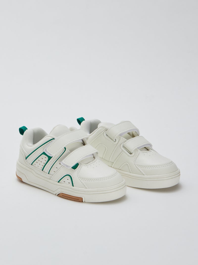 Baskets à scratchs esprit sportif Blanc - Kiabi