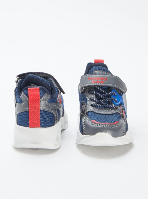 Baskets à scratchs  et lacets avec LED - Kiabi