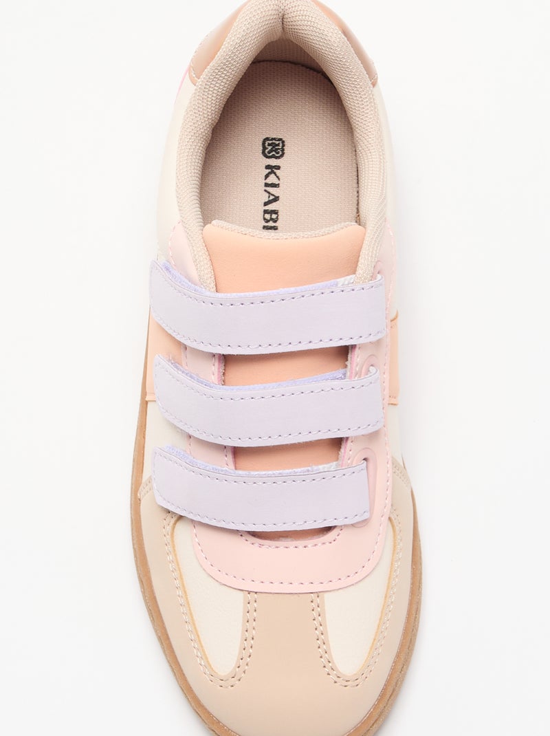 Baskets à scratchs multicolores Beige - Kiabi