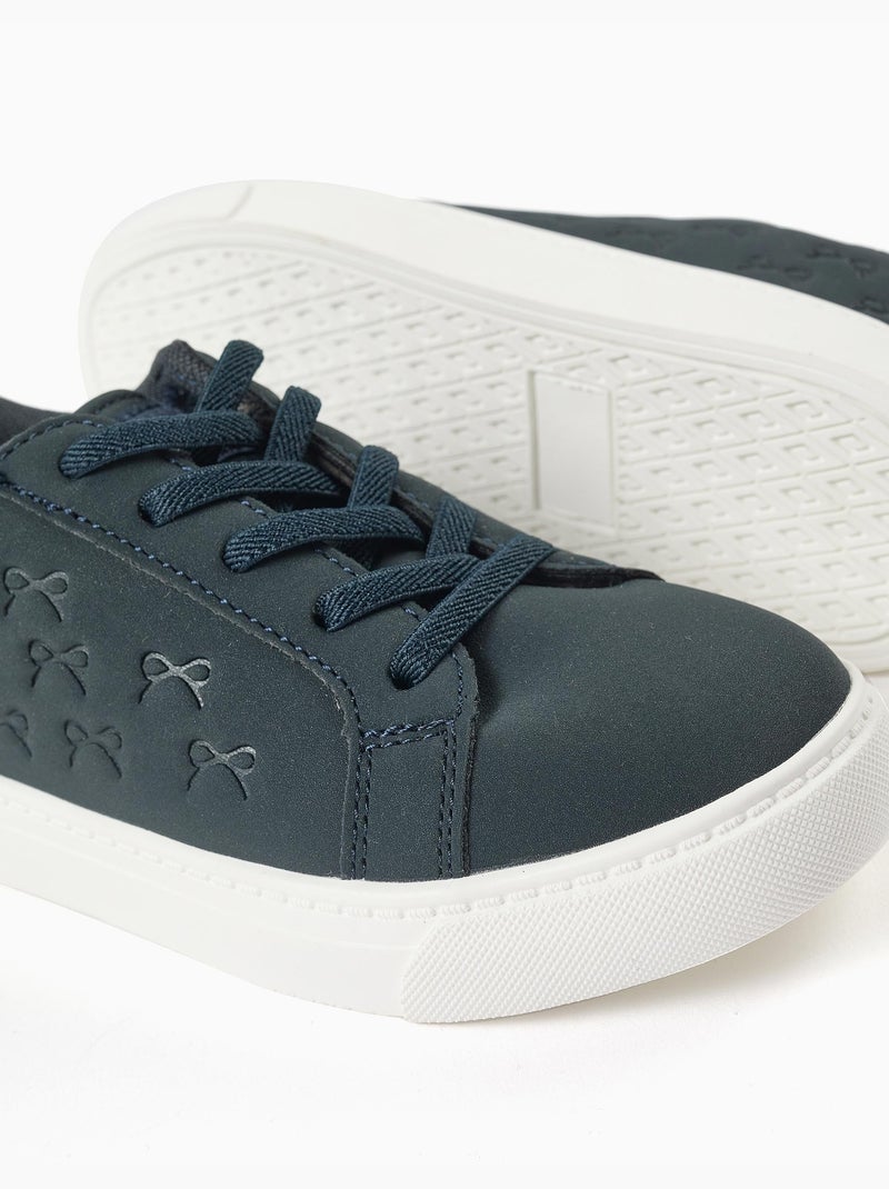 Baskets avec nœuds en relief et lacets élastiques Bleu Bleu - Kiabi