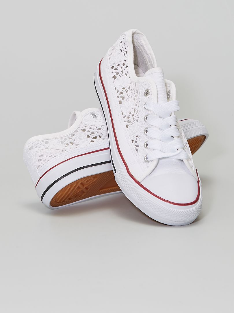 Converse blanche broderie anglaise sale