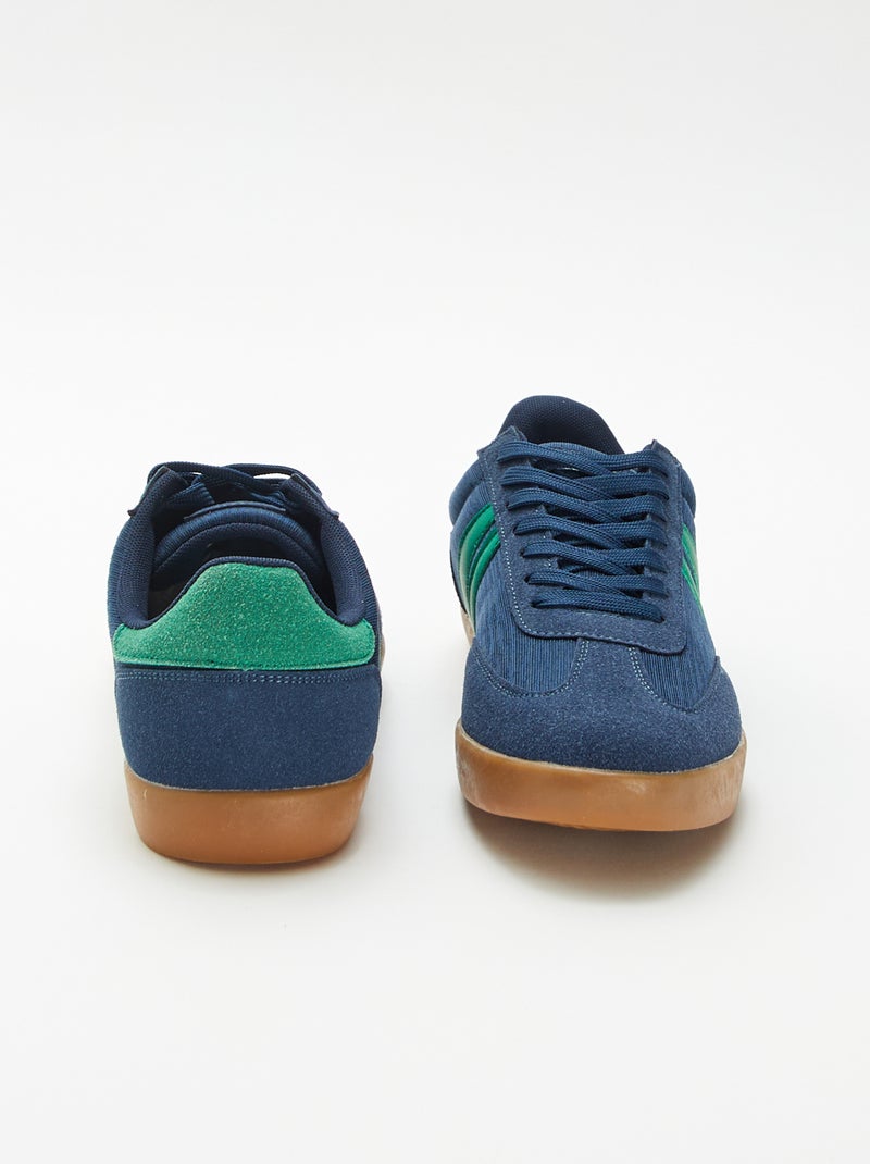 Baskets basses bicolores Bleu - Kiabi