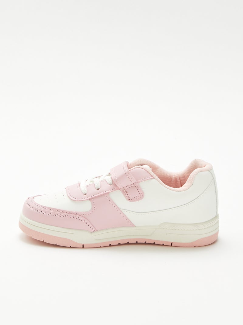 Baskets basses bicolores Rose - Kiabi