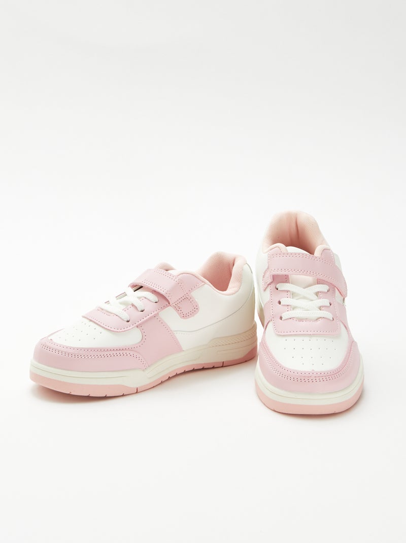 Baskets basses bicolores Rose - Kiabi
