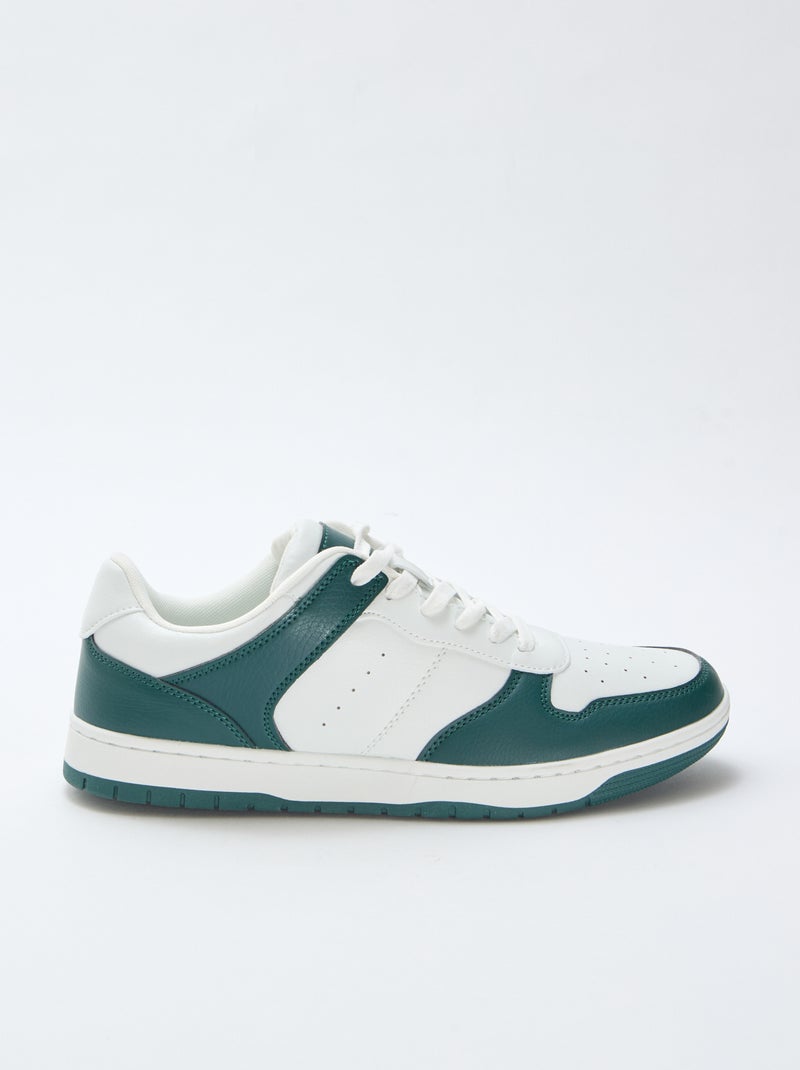 Baskets basses bicolores Vert - Kiabi