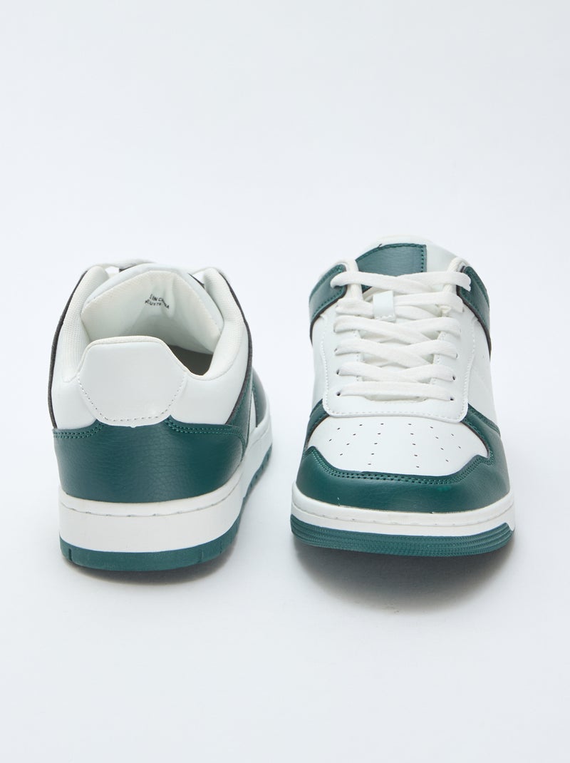 Baskets basses bicolores Vert - Kiabi