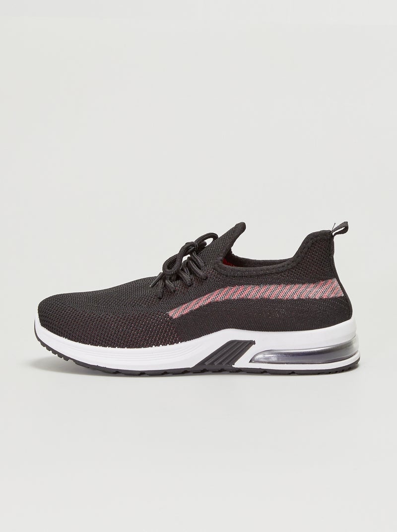 Baskets basses en mesh noir - Kiabi