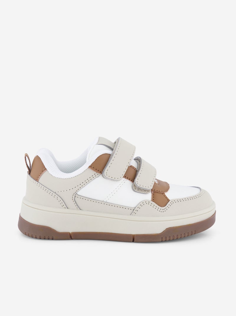 Baskets basses en simili Beige - Kiabi