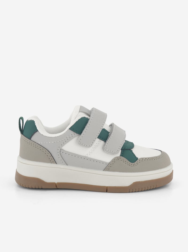 Baskets basses en simili Gris - Kiabi