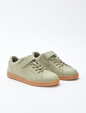 Baskets basses en suédine bicolore