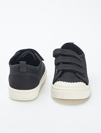 Baskets basses en toile à scratchs