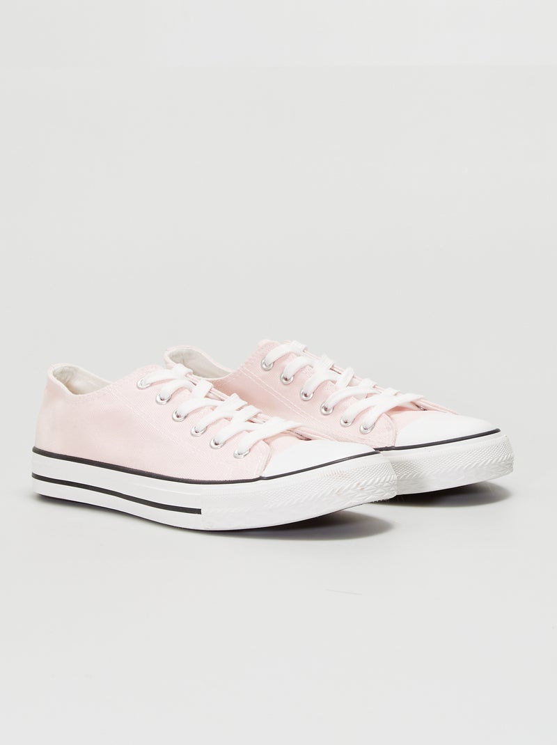 Baskets basses en toile rose - Kiabi