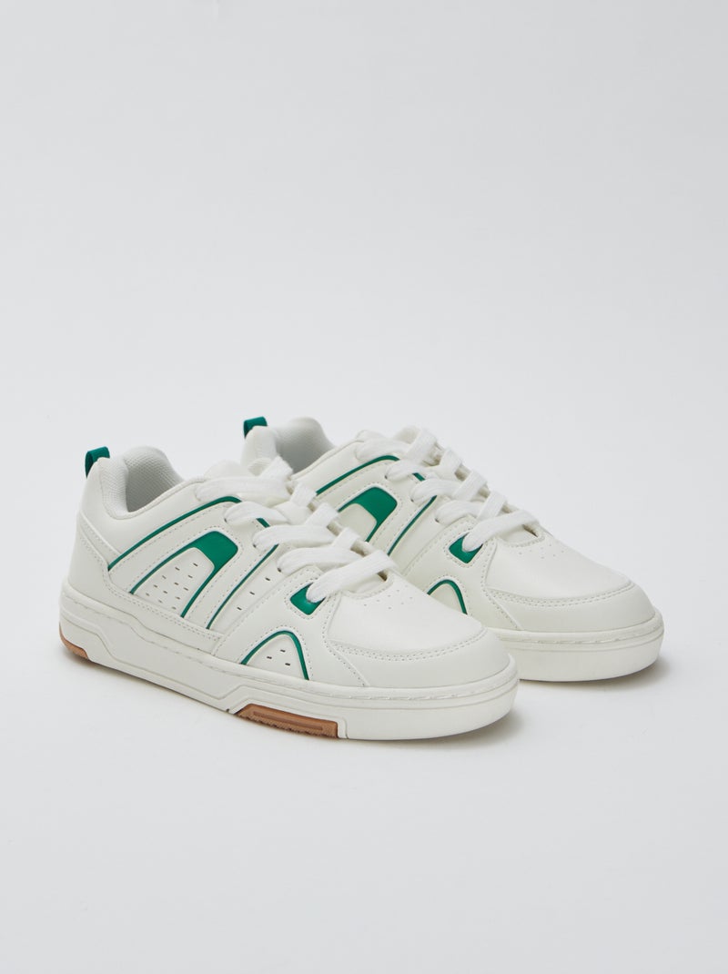Baskets basses esprit sportif BLANC - Kiabi