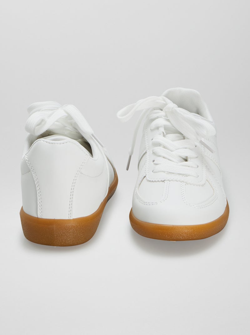 Baskets basses lisses Blanc - Kiabi