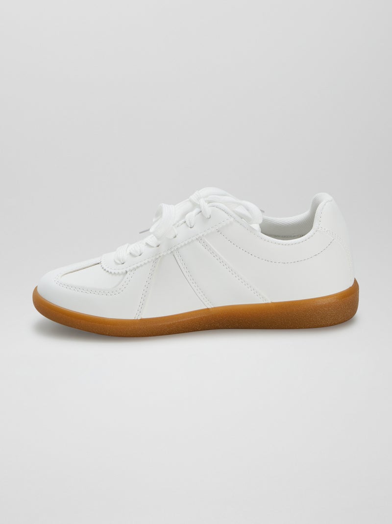 Baskets basses lisses Blanc - Kiabi