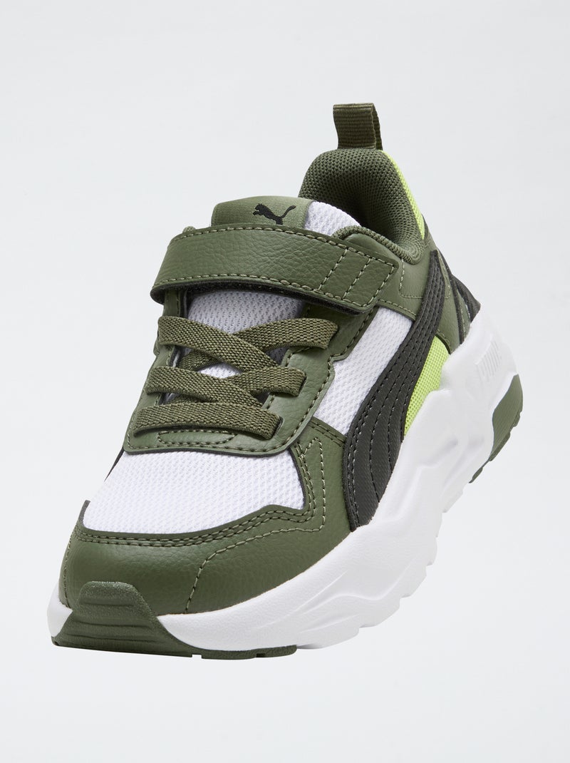 Baskets basses 'PUMA'  à scratchs et lacets Vert - Kiabi