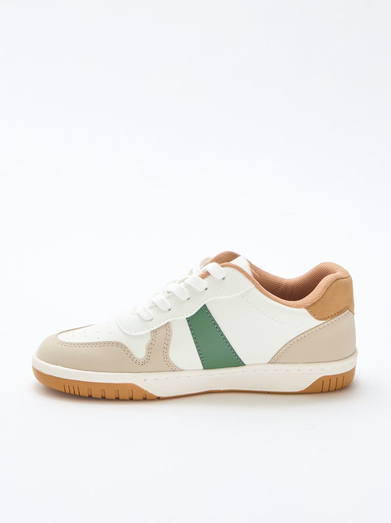 Baskets basses renforcées tricolore Blanc - Kiabi