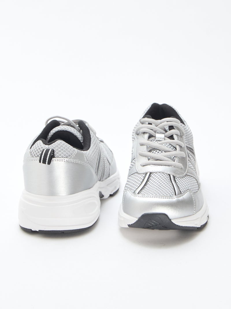 Baskets basses running Gris - Kiabi
