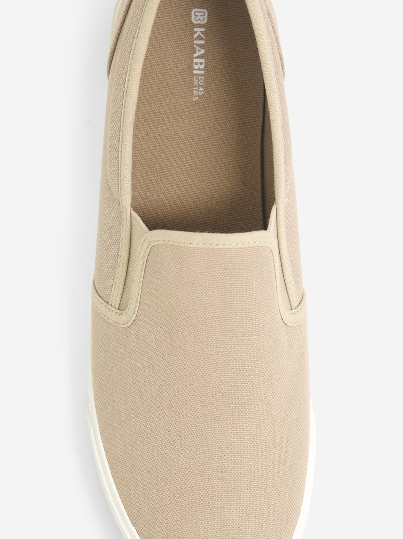 Baskets basses slip-on Beige - Kiabi