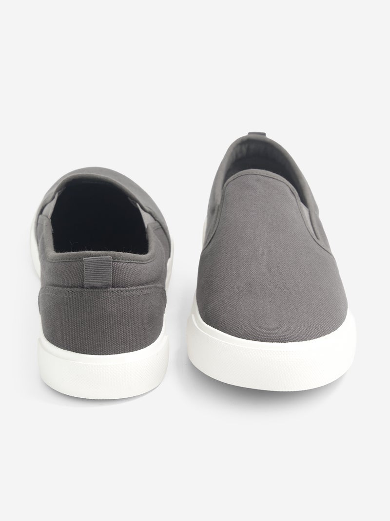 Baskets basses slip-on Gris - Kiabi