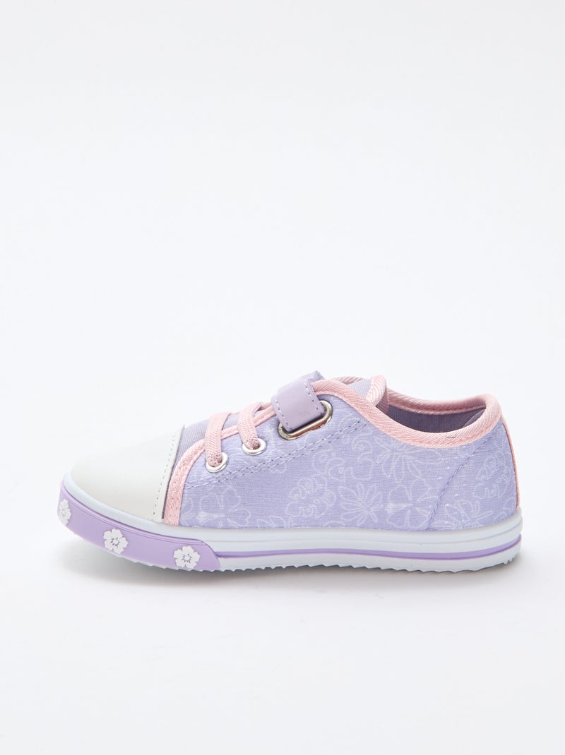 Baskets basses 'Stitch' en toile Violet - Kiabi