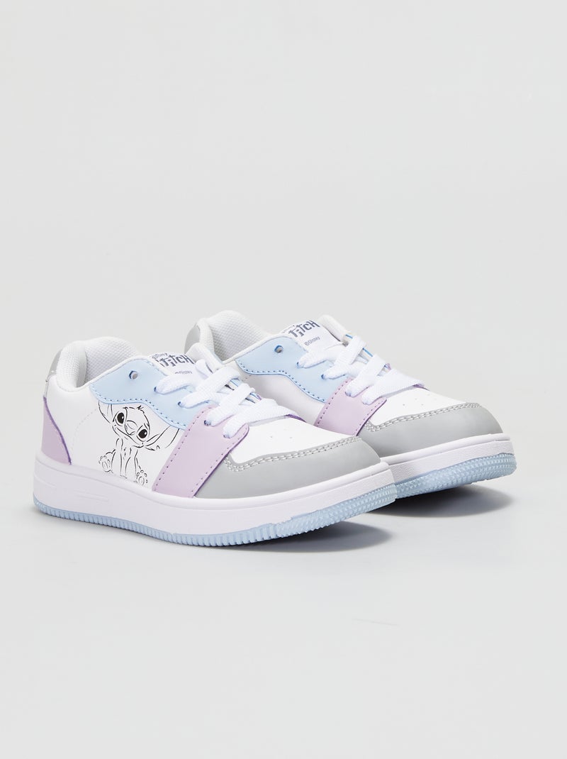 Baskets basses 'Stitch' tricolore blanc - Kiabi